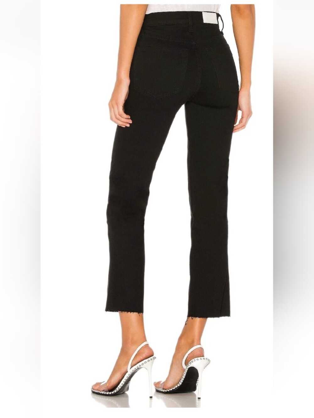 NWT REDONE 70s StovePipe RAW HEM JET BLACK  Jeans SZ 27